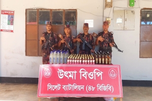 সিলেট সীমান্তে বিজিবির অভিযানে কোটি টাকার ভারতীয় মালামাল উদ্ধার