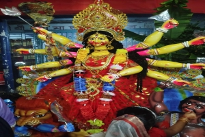 মাধবপুরে প্রতিমা বিসর্জনের মধ্য দিয়ে শান্তিপূর্ণভাবে শেষ হলো শারদীয় দুর্গাপূজা
