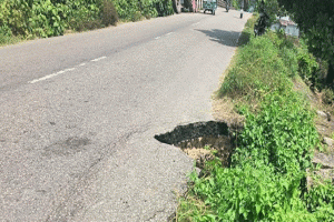হবিগঞ্জ-লাখাই মহাসড়ক যেন মরণফাঁদ!