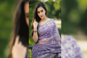 শাড়িতে ফ্রেমবন্দি হলেন বুবলী