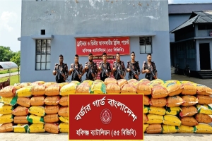 মাধবপুরে দেড় কোটি টাকার ভারতীয় পণ্য উদ্ধার