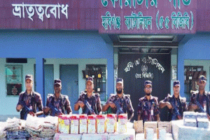 হবিগঞ্জে সাত দিনে সাড়ে ৫ কোটি টাকার ভারতীয় পণ্য জব্দ