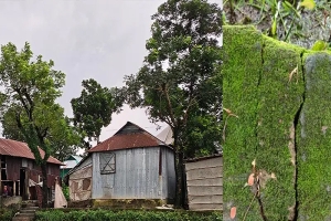 সুনামগঞ্জে ঢেউ প্রতিরক্ষা দেয়ালে ফাটল, ঝুঁকিতে ৪৫০ পরিবার