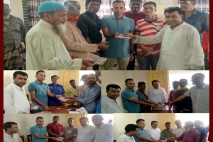 ছাতকের জাউয়াবাজারে ক্ষতিগ্রস্ত কৃষকদের মধ্যে নগদ অর্থ ও চাল বিতরণ