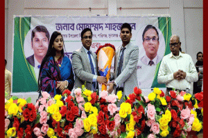 শান্তিগঞ্জে নবাগত ইউএনওকে বরণ, বিদায়ীকে সংবর্ধনা