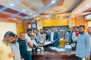 বাহুবলে সেচের পানির তীব্র সংকট: বোরো ফসলহানির আশঙ্কায় স্মারকলিপি