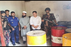 সুনামগঞ্জে টাস্কফোর্সের অভিযানে ২ হাজার লিটার অবৈধ ডিজেল উদ্ধার