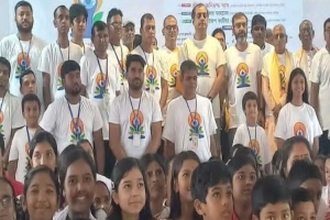 আন্তর্জাতিক যোগ দিবস উপলক্ষে হবিগঞ্জ ইসকন মন্দিরে যোগ সেশন