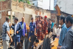 সুনামগঞ্জে অগ্নিকাণ্ডস্থল পরিদর্শন করল তদন্ত কমিটি