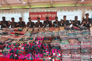সুনামগঞ্জে সাড়ে তিন কোটি টাকার শাড়ী আটক