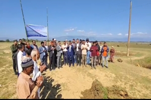 তাহিরপুরে ফসল রক্ষা বাঁধের উদ্বোধন করলেন অতিরিক্ত মহাপরিচালক মাহবুবুর রহমান