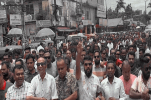 আইনশৃঙ্খলা পরিস্থিতির অবনতিতে সুনামগঞ্জে স্বেচ্ছা সেবক দলের বিক্ষোভ