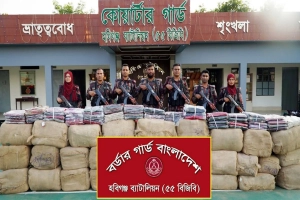 হবিগঞ্জে সাড়ে ৩ কোটি টাকার ভারতীয় চোরাচালানি পণ্য ও যানবাহন জব্দ