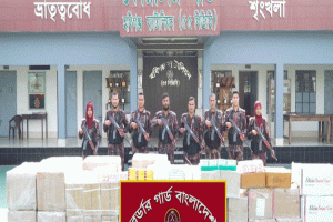 হবিগঞ্জ সীমান্তে বিজিবির অভিযানে সোয়া কোটি টাকার পণ্য জব্দ