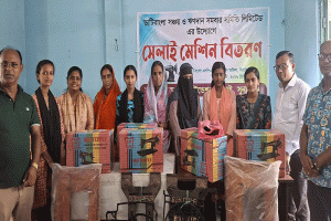 সুনামগঞ্জের সমবায় সমিতির উদ্যোগে সেলাই মেশিন বিতরণ