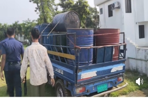 সুনামগঞ্জে এক ট্রাক অবৈধ পেট্রোল জব্দ: চালককে জরিমানা