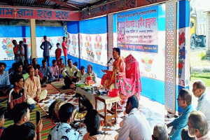 দামোদর মাস উপলক্ষে জৈন্তাপুরে শিবসংঘ যুব ফোরামের গীতাপাঠ ও প্রদীপ প্রজ্বালন