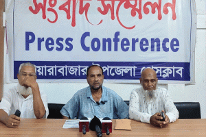 দোয়ারাবাজারে দোকানঘর নির্মাণে বাঁধা, নিরাপত্তা চেয়ে বীর মুক্তিযোদ্ধার সংবাদ সম্মেলন