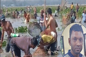 শ্রীমঙ্গলে ইজারা দেওয়া জলমহালে ‘মব সিস্টেমে’ মাছ লুট