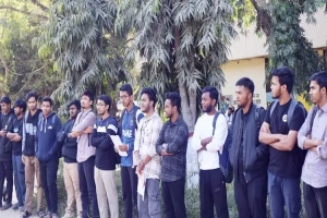 শাবিপ্রবিতে ৭ দাবিতে শিক্ষার্থীদের মানববন্ধন শাবিপ্রবিতে ৭ দাবিতে শিক্ষার্থীদের মানববন্ধন