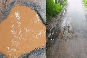 নির্মাণকাজ শেষ না হতেই জকিগঞ্জে সড়ক ভাঙন, ক্ষুব্ধ স্থানীয়রা