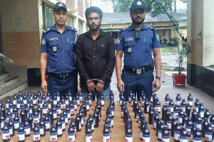 কোম্পানীগঞ্জের দয়ারবাজার থেকে ১৫০ বোতল ভারতীয় সিরাপ উদ্ধার