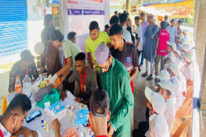 বিশ্বনাথে ইসলামী যুব সংস্থা তেলিকোনার বিনামূল্যে রক্তের গ্রুপ নির্ণয়