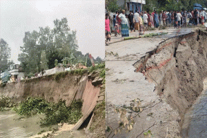 টাঙ্গাইল তারাকান্দি আঞ্চলিক সড়কে ভাঙন, যান চলাচল বন্ধ