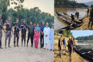 জৈন্তাপুরে টাস্কফোর্সের হানা: ৭৩ বারকি নৌকা গুঁড়িয়ে দিল প্রশাসন