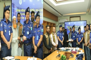 হবিগঞ্জে সাইবার প্রতারণার খোয়া যাওয়া টাকা ও ২৩ মোবাইল উদ্ধার