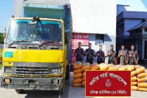 মাধবপুরে বিজিবির অভিযানে জিরা বোঝাই কাভার্ড ভ্যান আটক
