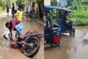 চুনারুঘাটের রাজার বাজার-বাসুল্লা সড়ক এখন মরণফাঁদ