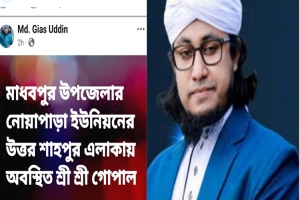 মাধবপুরে প্রতিমা ভাঙচুর, পদক্ষেপ গ্রহণের দাবি তাহেরির