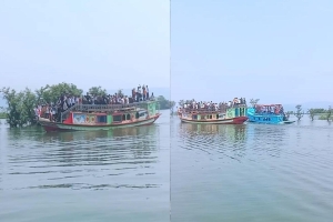 টাঙ্গুয়ার হাওরে উচ্চশব্দে নাচ-গানের মহোৎসব
