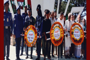 শাল্লায় শহীদ বুদ্ধিজীবীদের স্মরণ,পুষ্পস্তবক অর্পণ