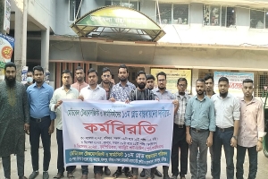 মাধবপুরে মেডিকেল টেকনোলজিস্ট ও ফার্মাসিস্টদের কর্মবিরতি