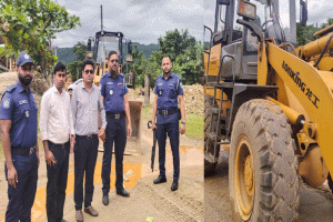 জৈন্তাপুরে পেলোডার দিয়ে অবৈধ বালু উত্তোলনকালে ৫০ হাজার টাকা জরিমানা