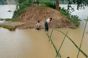 কুলাউড়ায় বাঁধ নির্মাণে বিএসএফের বাধা