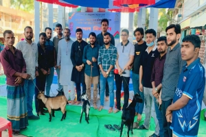 বড়লেখায় সড়ক দুর্ঘটনায় ক্ষতিগ্রস্ত পরিবারকে ছাগল উপহার দিল নিসচ