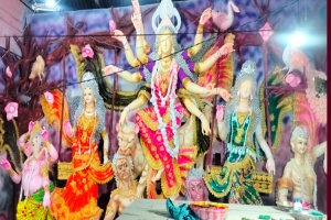 জকিগঞ্জে ষষ্ঠী পূজার মধ্য দিয়ে শুরু হলো শ্রী শ্রী বাসন্তী পূজা