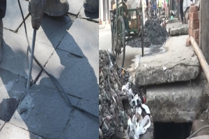 সিলেটের ফুটপাত এখন ঝুঁকির ফাঁদ