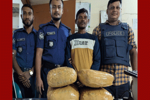 মাধবপুরে ৬ কেজি গাঁজাসহ এক মাদক কারবারি গ্রেফতার